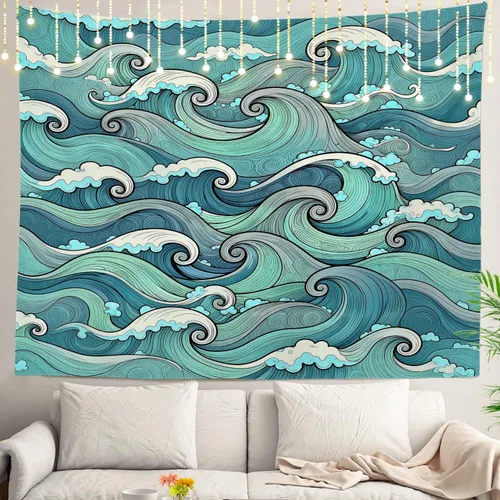 Miniatura 12 de Shrahala Tapiz de pared con paisaje de lago de otoño, bosque amarillo, para colgar en la pared, tapiz grande, decoración de fibra de poliéster