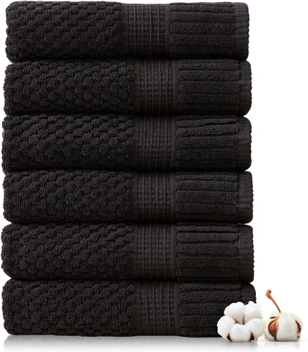 Miniatura 35 de NY Loft Juego de 4 toallas de baño 100% algodón, supersuaves y absorbentes, de secado rápido, 30 x 52 pulgadas, algodón texturizado y duradero