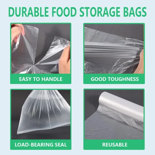 Miniatura 5 de 9527 Product 12" x 16" Bolsa de plástico transparente para almacenamiento de alimentos en un rollo, 350 bolsas un rollo