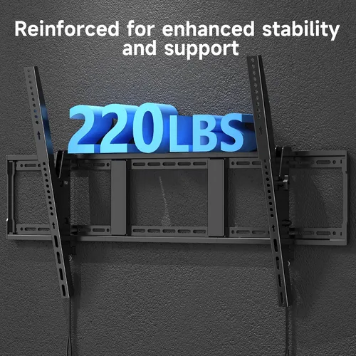 Miniatura 3 de Suptek Soporte de pared fijo resistente para televisores de 55 a 100 pulgadas, 265 libras, se adapta a 3 pernos de 16 pulgadas y 2 pernos de 18 o 24