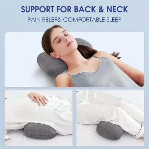 Miniatura 6 de COMFYTHERA Almohada cervical para el cuello para aliviar el dolor de dormir, almohada de cuello pequeño de espuma viscoelástica para aliviar