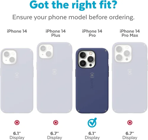 Miniatura 2 de Speck Funda delgada para iPhone 14 Pro, protección contra caídas, resistente a los arañazos, tacto suave para iPhone 14 Pro de 6.1 pulgadas, doble