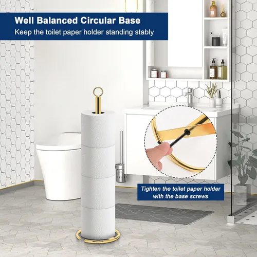 Miniatura 5 de NearMoon Soporte de Papel Higiénico para Baño, Independiente con Reserva, Portarrollos Espacial para 4 Rollos para Encimera de Baño/Cocina - Todo