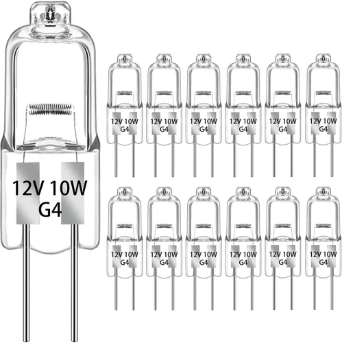 Bombilla halógena G4, bombillas halógenas de 12 V 10 W, 2 pines, bombilla LED G4 de repuesto para luz de disco debajo del gabinete, candelabros,