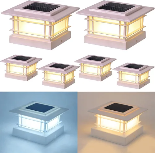 Miniatura 22 de Dynaming Luces solares de 4 x 4 para exteriores con 2 modos de color, luces solares para poste de valla, carcasa negra para postes de vinilo/madera