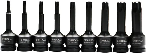 Miniatura 4 de TEMO 9 pc 3 pulgadas de largo Torx Star 6 puntos Negro Impact Bit Socket Auto Repair Tool Set 1/2 pulgadas Square Drive