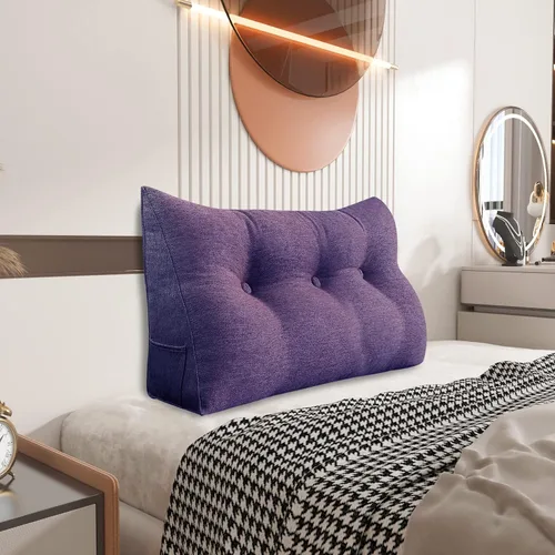 Miniatura 27 de Almohada de cuña pequeña para cabecero; almohada para leer, para sentarse en la cama, almohada triangular de respaldo para adultos, almohada