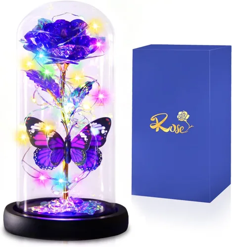Miniatura 11 de Regalos de Cumpleaños de Rosa Flor de Mariposa Azul - Regalos para Mujeres para Ella Día de San Valentín Día de las Madres Aniversario Navidad