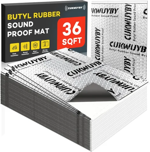 Material de Amortiguación de Sonido para Autos, 80mil (2mm) 36 pies cuadrados (3.4 m²) Alfombrilla de Amortiguación de Sonido para Auto, Aislante de