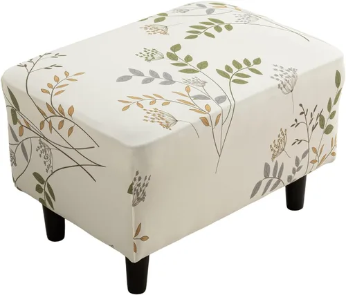 Miniatura 40 de Eco-Ancheng Funda elástica para silla, funda otomana rectangular de almacenamiento, funda otomana para reposapiés, fundas otomanas para taburete
