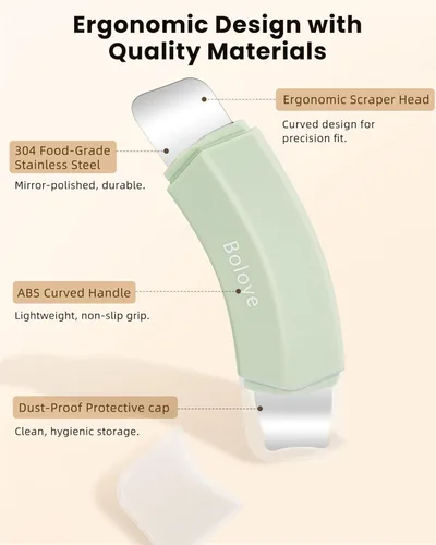 Miniatura 2 de Boloye Herramienta Eliminadora de Puntos Negros – Rascador Facial de Doble Cabezal y Limpiador de Poros para Limpieza Facial Profunda, Rascador Verde