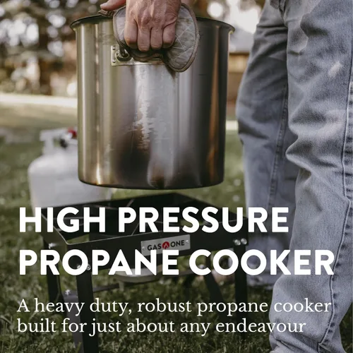 Miniatura 2 de GasOne B-5200K Cocina para Exteriores con Manguera Trenzada de Acero de Alta Presión Quemador de Propano Estufa de Campamento Negro