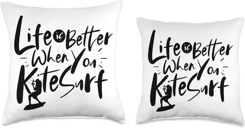 Miniatura 3 de Life Is Better When You Kitesurf Kitesurfer Kitesurfing Throw Pillow