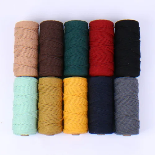Miniatura 7 de Cuerda de macramé gris de 3mm x 109 yardas, cuerda de algodón de colores, cuerda para manualidades, cuerda de algodón colorida para colgar