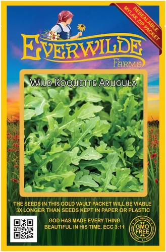 Miniatura 4 de Everwilde Farms - Semillas de hierbas de rúcula Roquette de 1 onza - Gold Vault