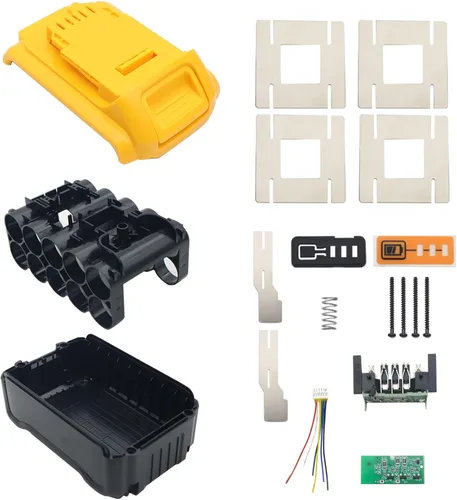 Miniatura 7 de Piezas de repuesto para Dewalt 20V DCB204 DCB205, kit de reparación de reconstrucción de batería rota 18650, caja de plástico, carcasa de repuesto