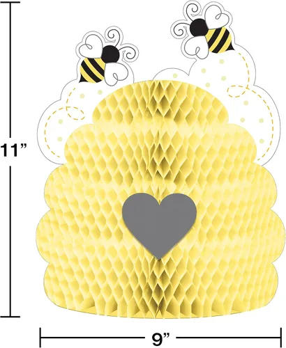 Miniatura 2 de Creative Converting 340067 Bumblebee Centro de mesa para bebé, 9 x 11 pulgadas, multicolor