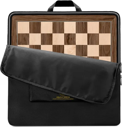 Miniatura 17 de A&A Tablero de ajedrez profesional de madera de 21.25 pulgadas, con incrustaciones de nogal y arce, cuadrados de 2.25 pulgadas con notación Nuez