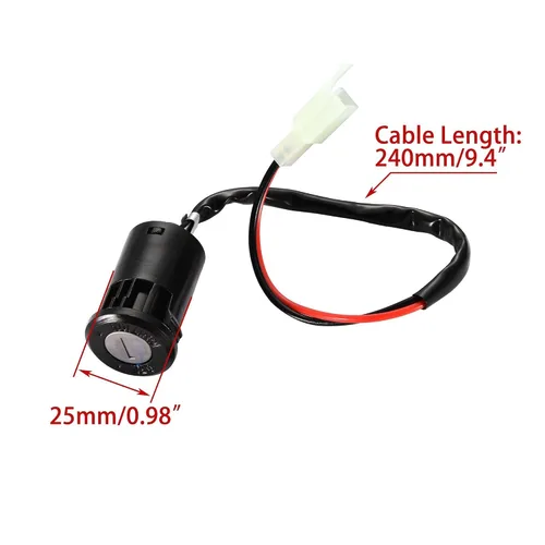 Miniatura 2 de WOOSTAR Interruptor de llave de encendido de 2 cables, interruptor de encendido de 2 posiciones, reemplazo para 50 cc, 70 cc, 90 cc, 110 cc, 125 cc