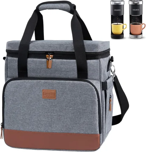 Miniatura 10 de BAGSPRITE Bolsa de viaje para cafetera, compatible con Keurig K-Mini o K-Mini Plus, funda de transporte para cafetera de una sola porción