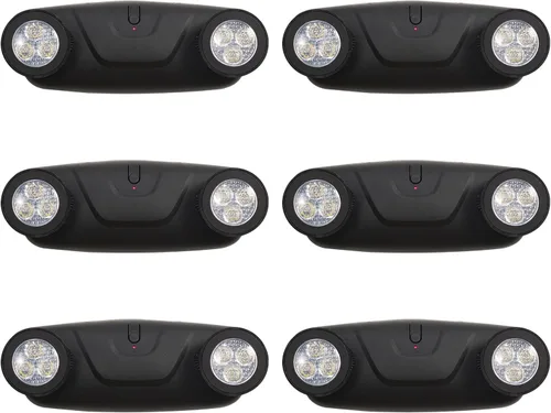 Miniatura 8 de TANLUX Luces de emergencia LED con batería de respaldo, luces de emergencia comerciales ajustables de dos cabezales, certificación UL, CA 120/277V