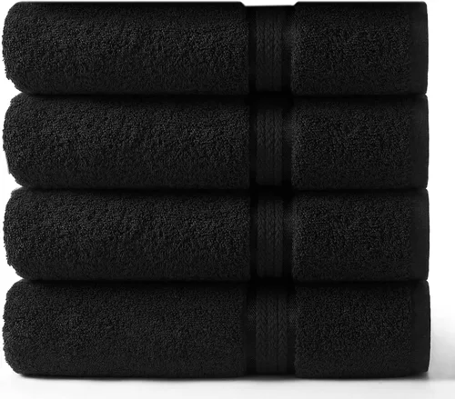 Juego de de toallas supersuaves de algodón de 21 oz, con banda de rayón, cuidado fácil con lavado a máquina, ideal para uso diario