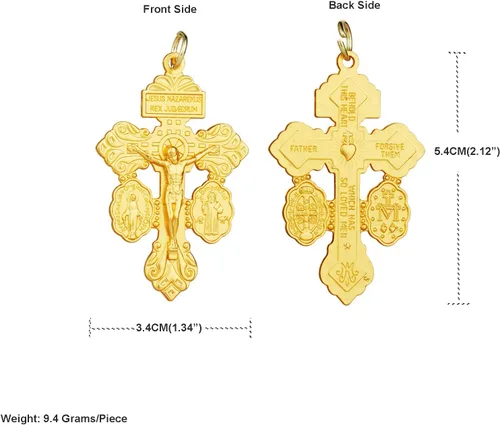 Miniatura 2 de Medalla milagrosa/San Benito/Crucifijo Crucifijo Colgantes para DIY Rosario Collar Joyería Fabricación de Cuentas de Oración Combinar Medalla