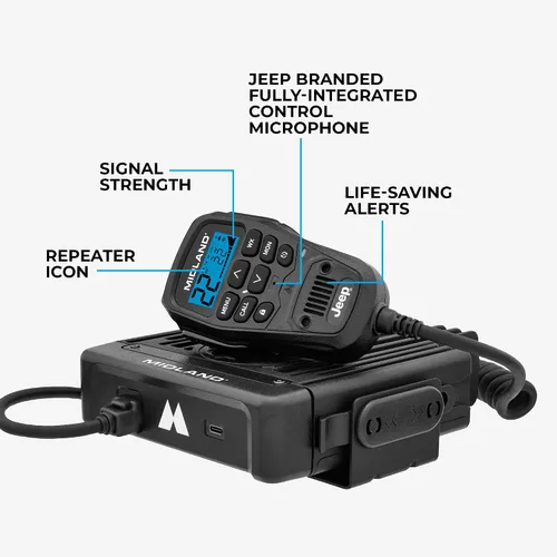 Miniatura 5 de Midland MXT575J Jeep MicroMobile GMRS Radio bidireccional con escaneo y alerta meteorológica NOAA - para granjas, ranchos, overlanding - capacidad