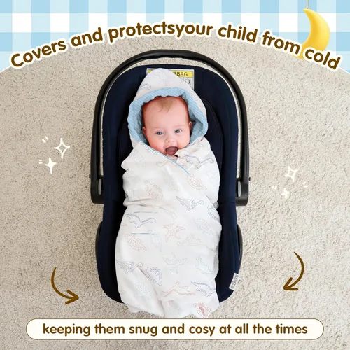 Miniatura 5 de Miracle Baby Manta Envolvente para Asiento de Coche para Bebés, Manta de Gofre para Asiento de Coche para Bebés Recién Nacidos, Doble Capa Adecuada