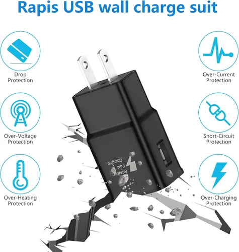 Miniatura 8 de Kit de cargador rápido adaptable compatible con Samsung Galaxy S7/S7 Edge S6/S6 Edge/Note5/4 S4/S3 S2 J7 J7V J5 J3V J3V J2/G3 G4 K20/Moto E4 E5