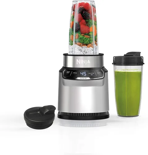 Ninja | Licuadora | Nutri Pro | Una porción | Para batidos, salsa, batidos y bebidas congeladas | Incluye 2 tazas y tapas para batidos | Tritura