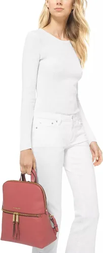 Miniatura 4 de Michael Kors Rhea Zip - Mochila delgada mediana, CanelaEscapada nocturna, Michael Kors Cremallera Rhea