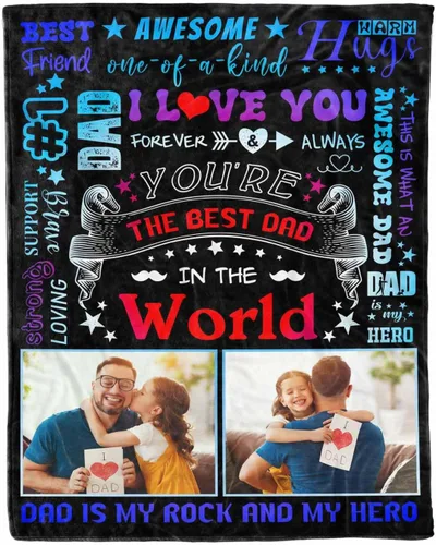 Miniatura 13 de D-Story Mantas personalizadas con imágenes para un papá, para el Día del Padre, mantas con imágenes personalizadas, regalos para el Día del Padre