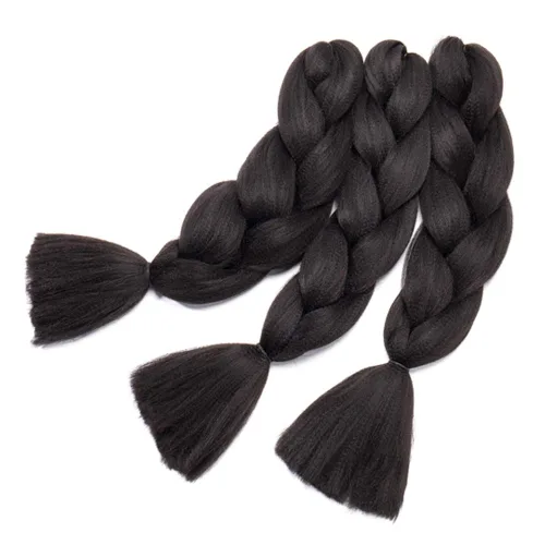 Miniatura 128 de Benehair Extensiones de cabello trenzado ombré de 24 pulgadas, 1 paquete de extensiones de cabello trenzado jumbo de alta temperatura, cabello