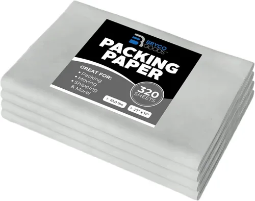 Bryco Goods Hojas de papel de embalaje de papel de periódico para mudanzas, 10 libras, 320 hojas de papel de periódico, envoltura y protección de