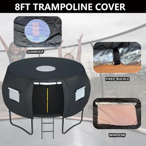 Miniatura 3 de XCZ cubierta de trampolín, tienda de trampolín, con ventanas de ventilación, diseño abierto. Adecuado para trampolines circulares de 8 pies de seis