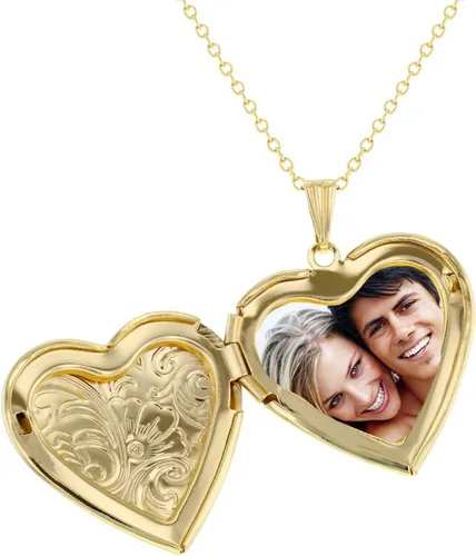 Miniatura 4 de YOUFENG - Collar de relicario que guarda fotos. Collares de relicarios de flores. Colgante bañado en oro de 18 quilates. Regalos para mujeres Niña