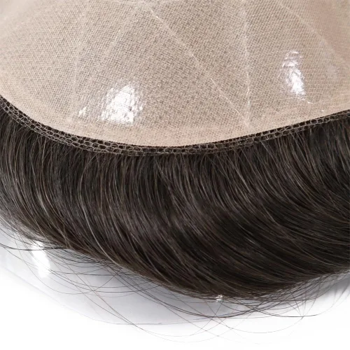Miniatura 5 de Toupee para hombres piezas de cabello, sistemas de reemplazo de cabello humano, pelucas de cabello de densidad media, unidad de cabello negro NPU