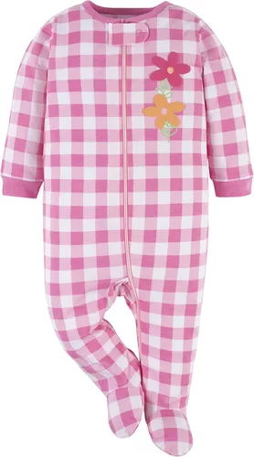 Miniatura 2 de Gerber Paquete de 2 mamelucos Sleep 'N Play para bebé niña, Guinga rosa y margaritas