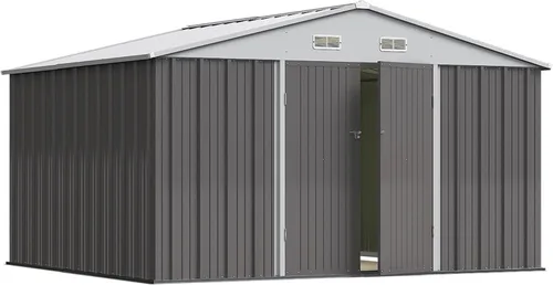 Miniatura 15 de Greesum Cobertizo de almacenamiento para exteriores de 3 x 3 pies, cobertizo de metal con cerradura para patio trasero, piscina, patio y Negro