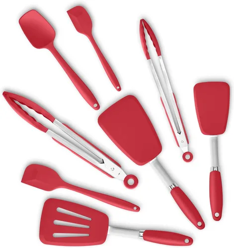 Miniatura 7 de Juego de espátulas de silicona de 3 piezas, mango ergonómico, espátulas de alta resistencia al calor, espátulas de goma antiadherentes con núcleo