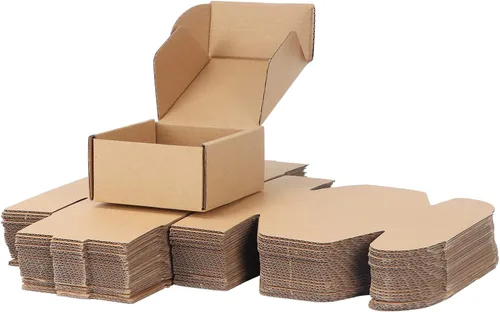 Miniatura 10 de PHAREGE - Paquete de 25 cajas de envío de 6 x 6 x 2 pulgadas, cajas de cartón corrugado marrón, cajas de correo pequeñas para embalaje de pequeñas