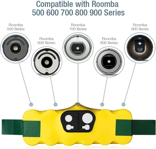 Miniatura 3 de Powerextra Batería de repuesto de 4.0Ah 14.4V compatible con Roomba R3 500 600 700 800 900 Series 500 510 531 535 540 550 552 560 570 580 595 620