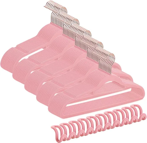 Miniatura 9 de Paquete de 50+10 perchas de terciopelo antideslizantes para ropa para trajes, perchas para ahorrar espacio de 15-20 libras, perchas resistentes