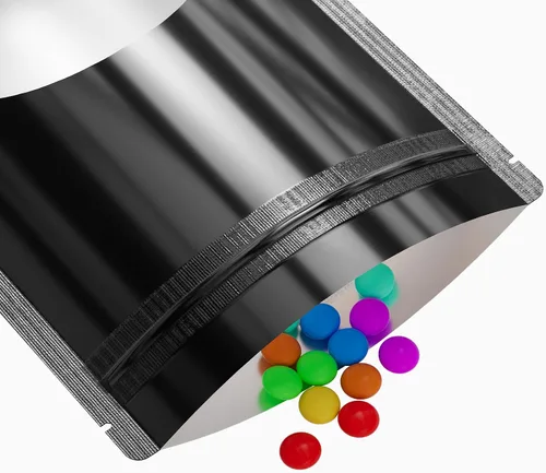 Miniatura 6 de Bolsa de doble cara de color mate/brillante con ventana redonda transparente (100 bolsas/paquete) (3.3 x 5.5 pulgadas, negro brillante)