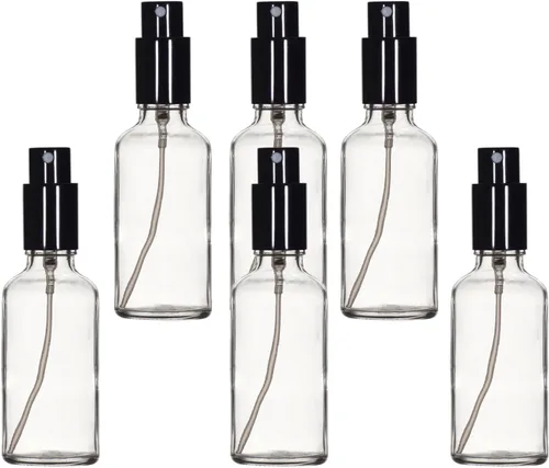 Miniatura 11 de YIZHAO Botellas de vidrio ámbar de 1 oz, con pequeño aerosol de niebla fina, tapa de metal, recargable para aceite esencial, viajes, limpieza