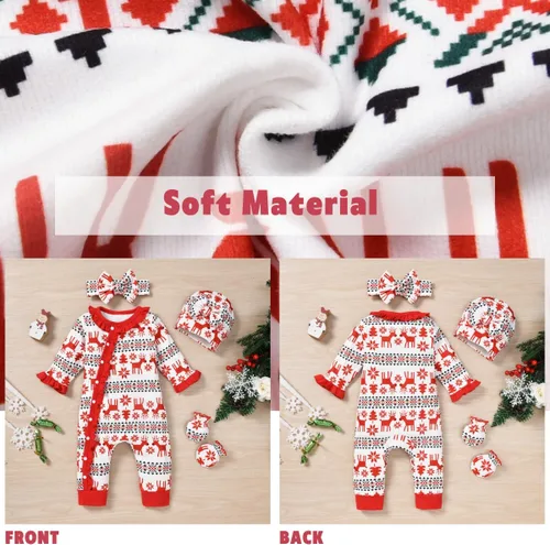 Miniatura 5 de Aalizzwell Newborn Baby Girls Christmas Romper