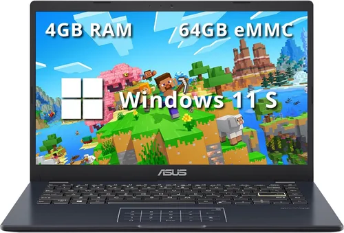 ASUS Portátil de 14 pulgadas, pantalla FHD de 14 pulgadas, Intel Celeron N4500, memoria de 4 GB, eMMC de 64 GB, panel táctil, cámara web, HDMI,