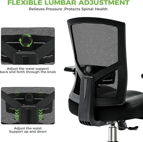 Miniatura 5 de Silla de oficina grande y alta de 700 libras con cojín de asiento ancho y grueso ergonómico W, silla de escritorio de malla de gran