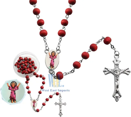 Miniatura 4 de Divino Nino Divino Niño Jesús Perfumado Rosario (12 PCS) Recuerdos de presentacion de 3 años Bautismo Party Favor Baby Jesus (rojo)